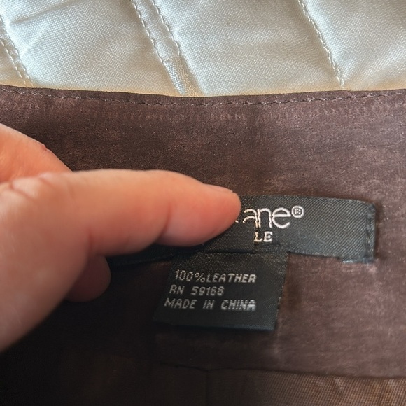 BROWN LEATHER KAREN KANE SKIRT 8 - Picture 8 of 15